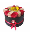 BOX WITH ROSES AND CHOCOLATES